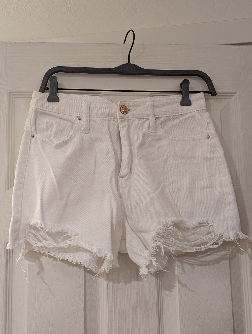 YMI White Distressed Women’s Denim Shorts